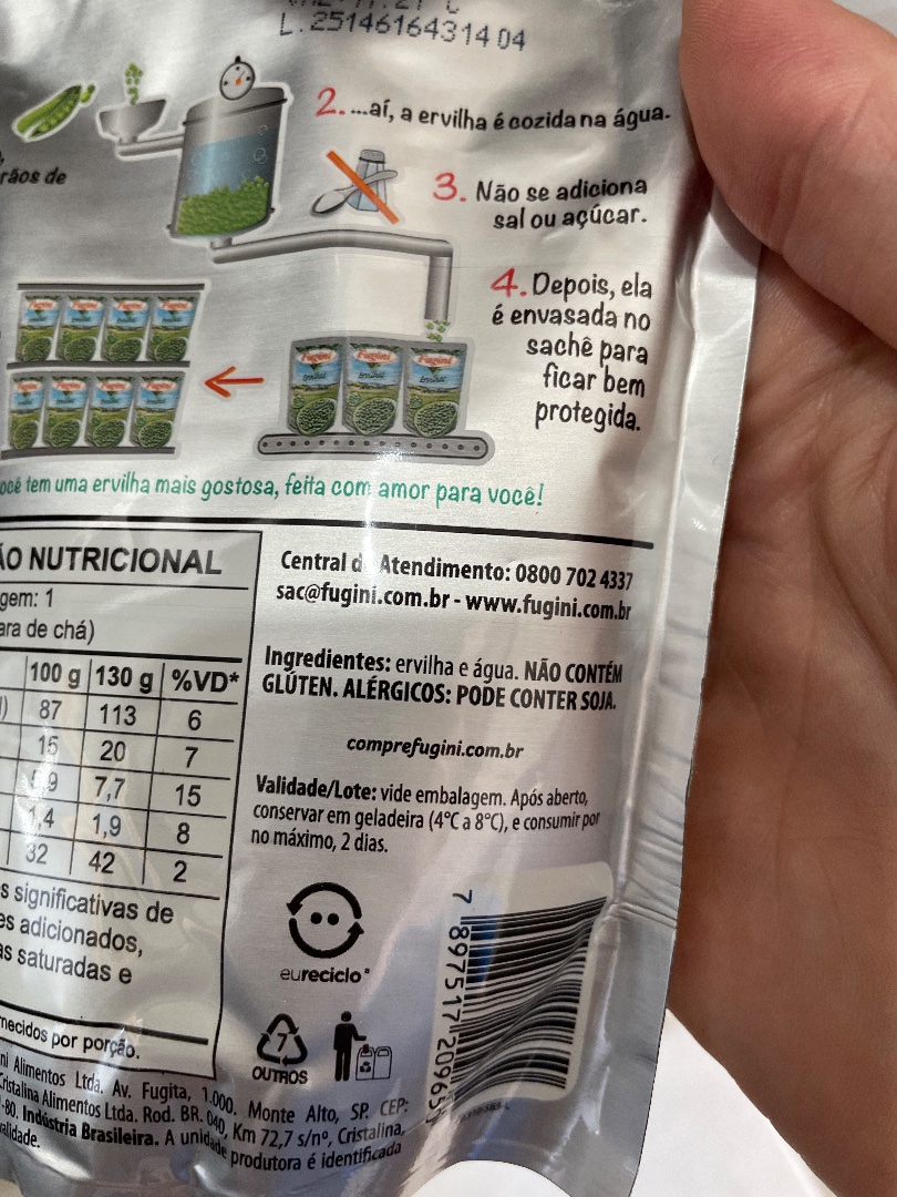 Ervilha Fugini em Sachê