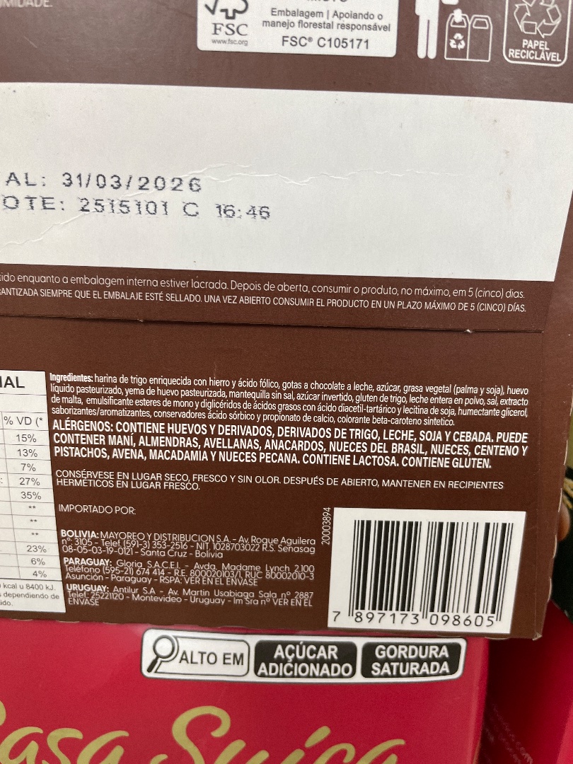 Produto de Confeitaria com Chocolate