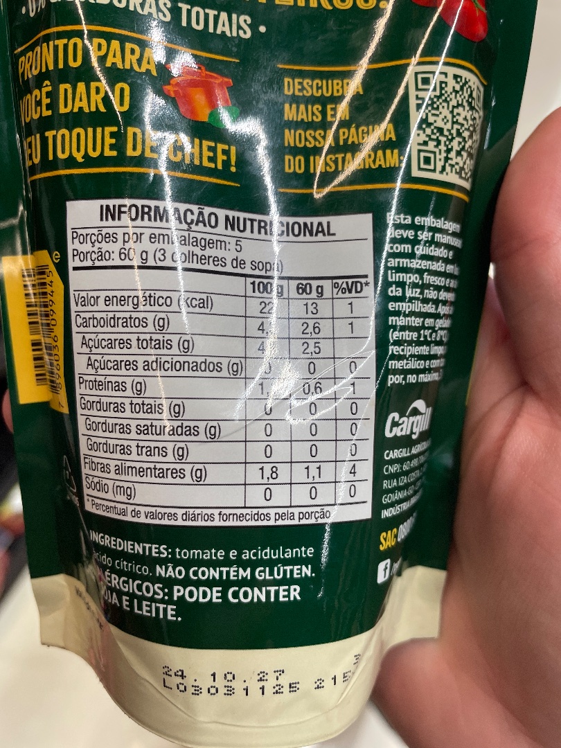 Extrato/Molho de Tomate Básico