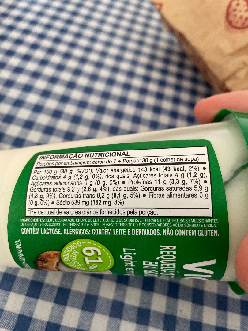 Requeijão Cremoso Light Vigor