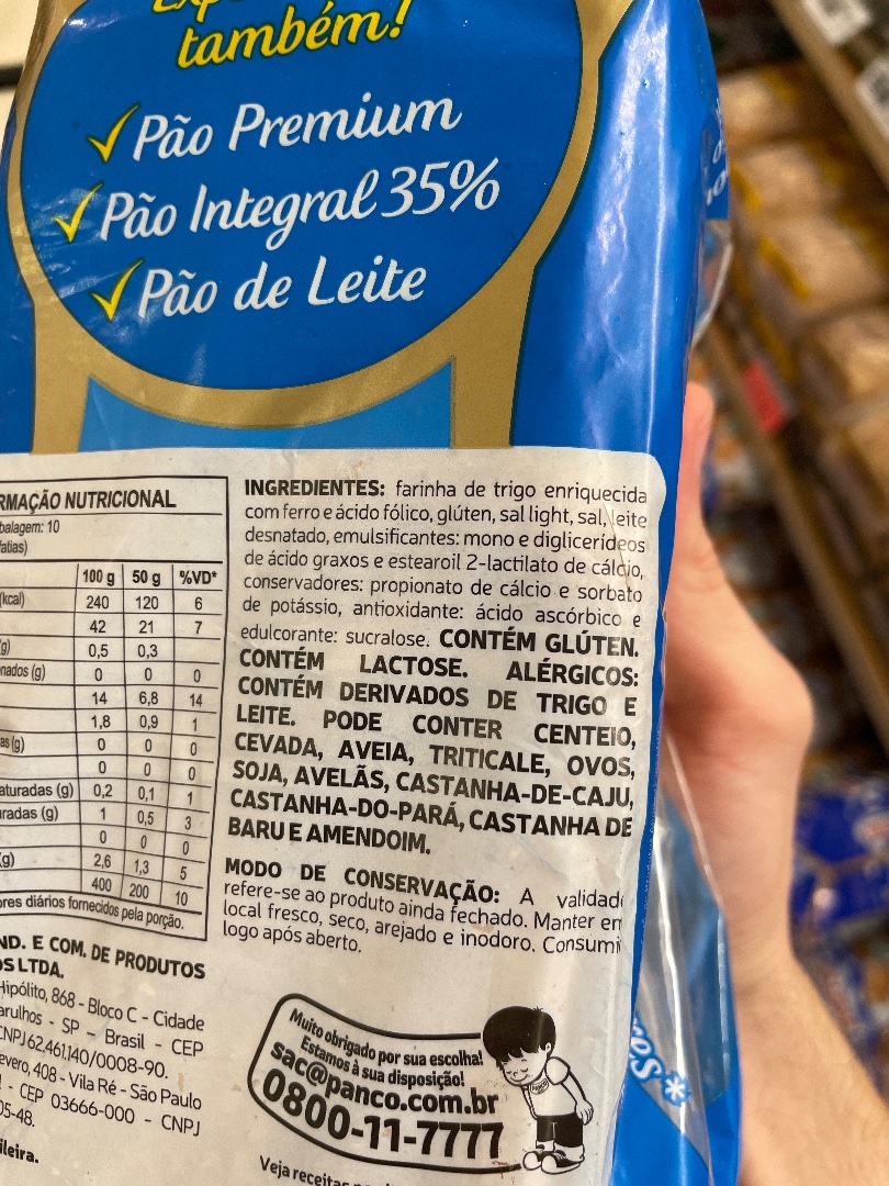 Pão Integral de Leite (Panco)