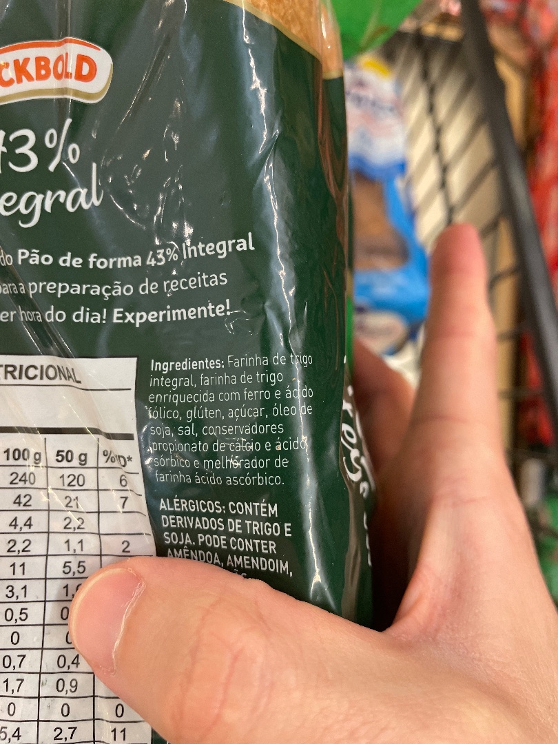 Pão de Forma Integral (43% Integral)