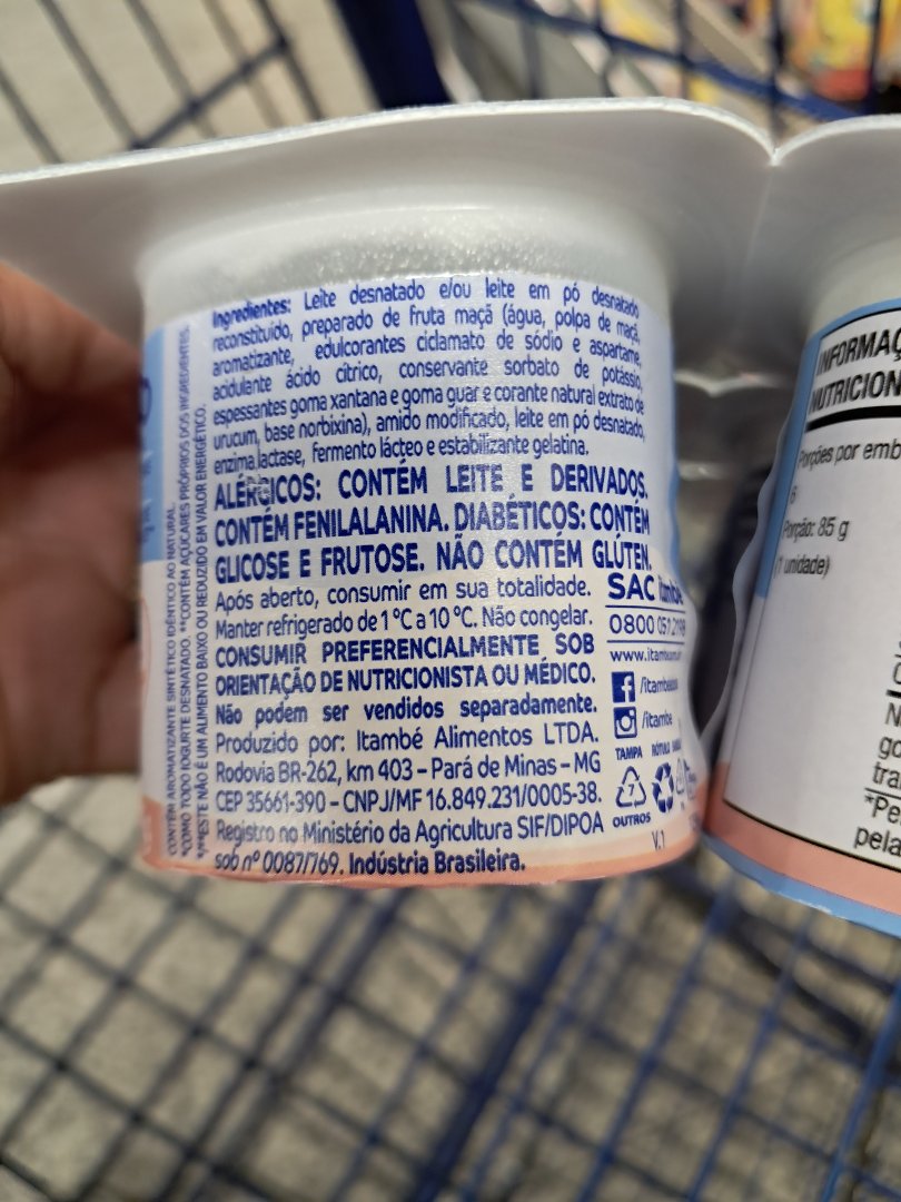 Sobremesa Láctea Zero Açúcar com Maçã