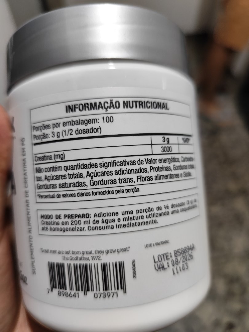 Creatina em Pó (Suplemento Alimentar)