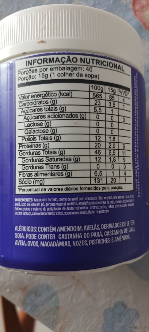 Creme de Amendoim com Avelã e Chocolate Zero Açúcar