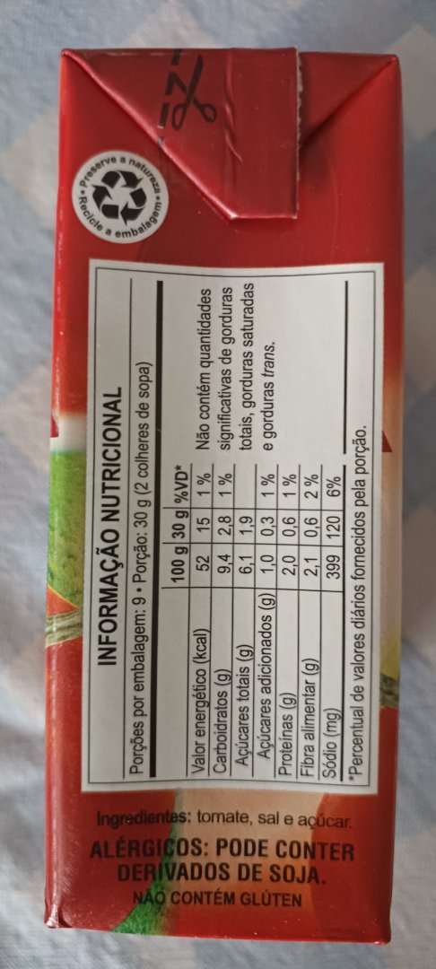 Molho ou Extrato de Tomate Concentrado