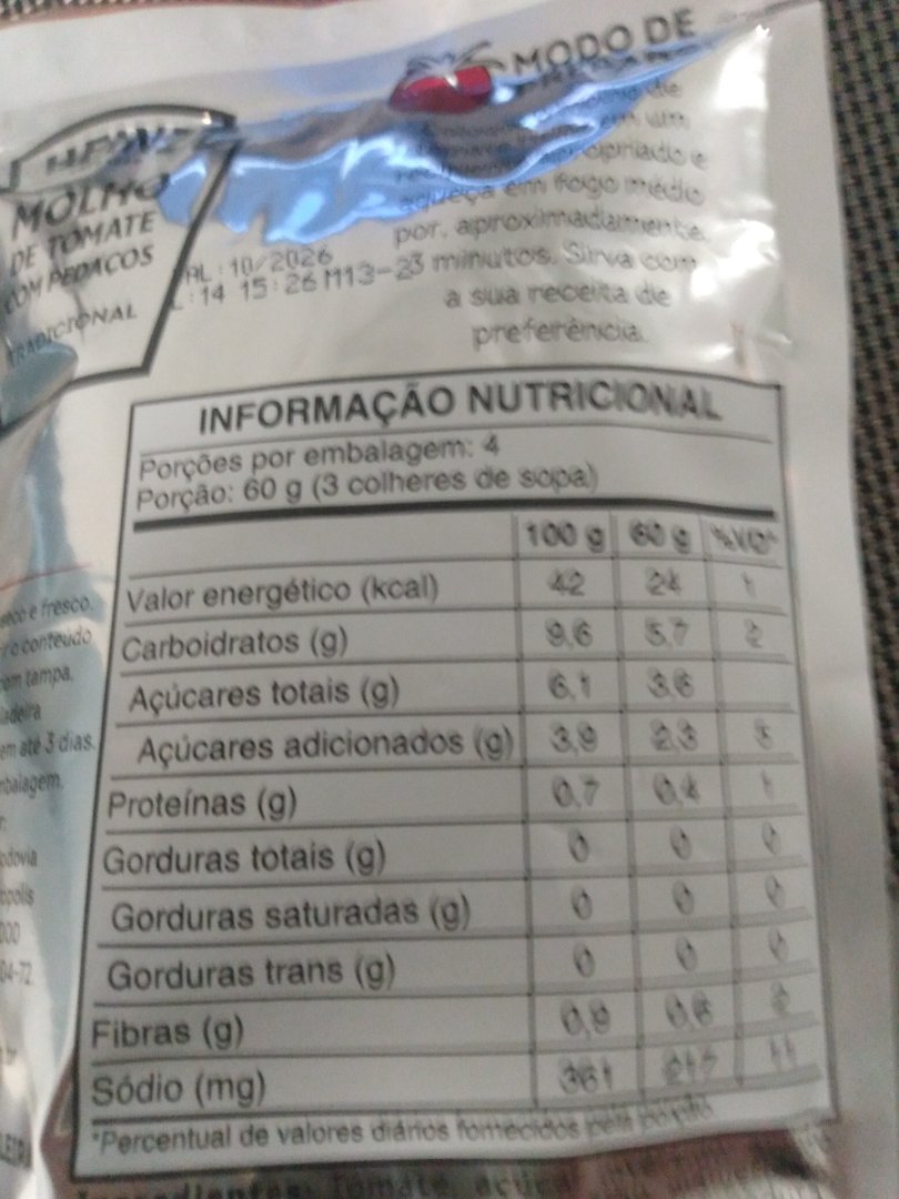 Molho de Tomate com Pedaços Tradicional