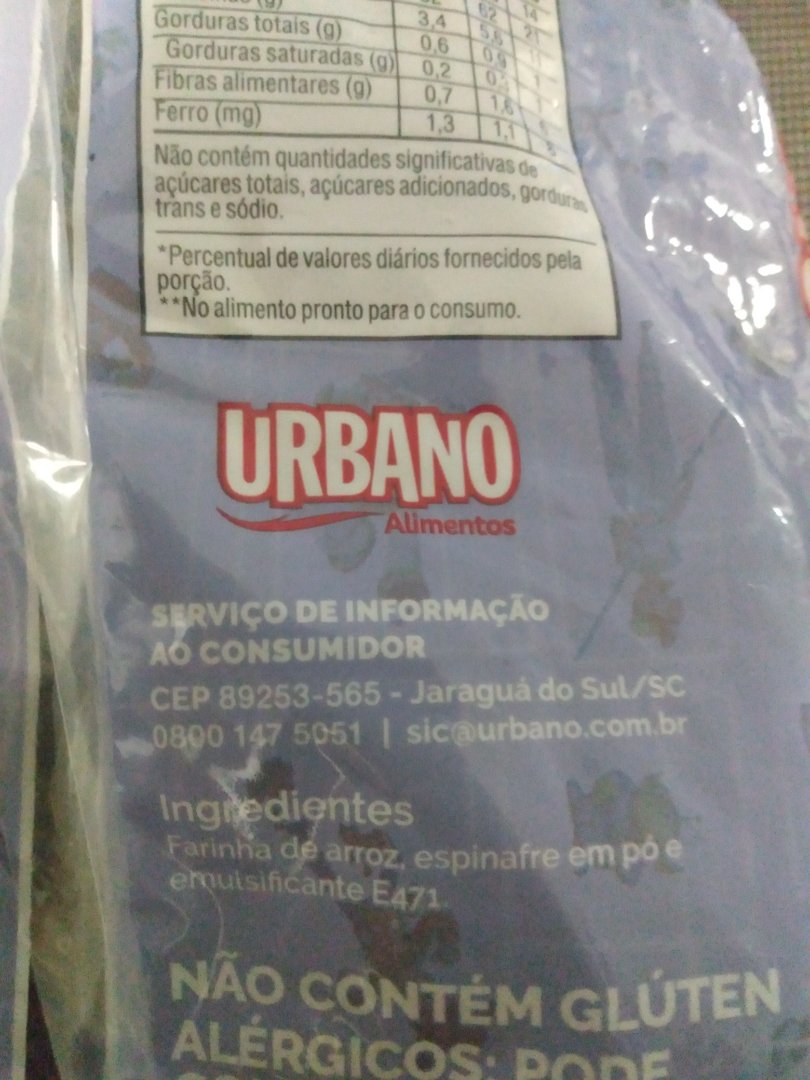 Macarrão de Arroz com Espinafre (Urbano)