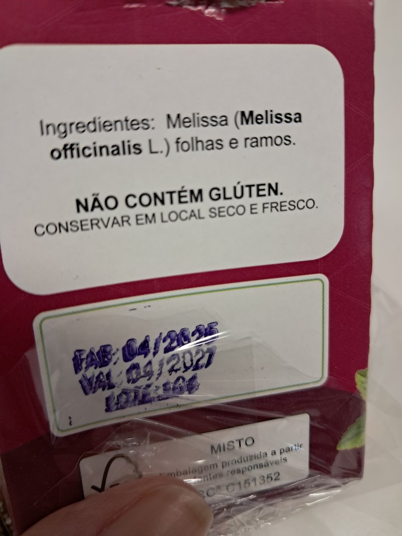 Chá/Infusão de Melissa