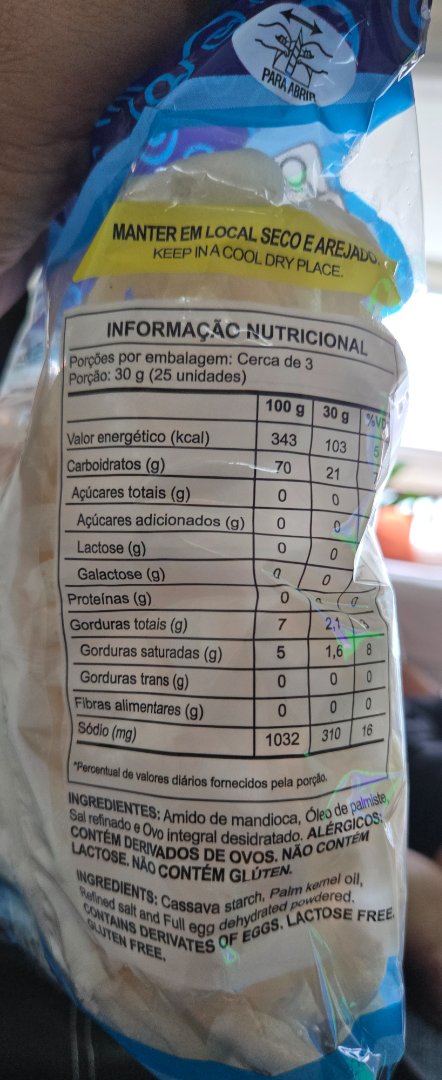 Salgadinho de Amido de Mandioca