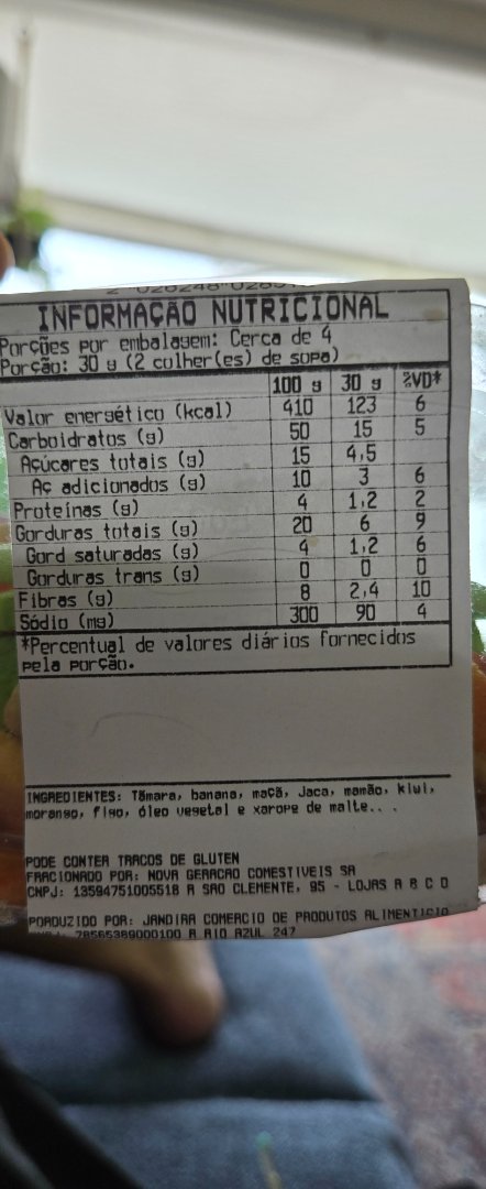 Mix de Frutas, Flocos e Xarope de Malte