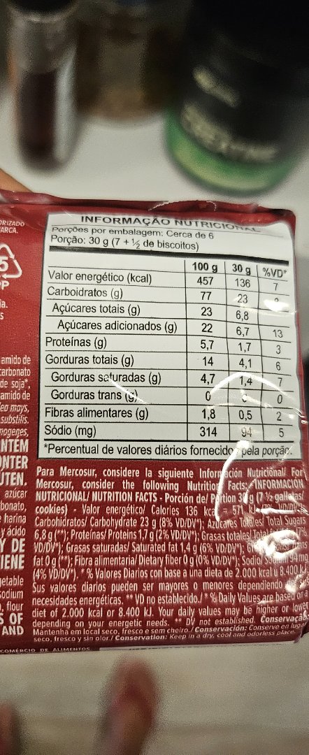 Biscoito/Cookie Ultraprocessado