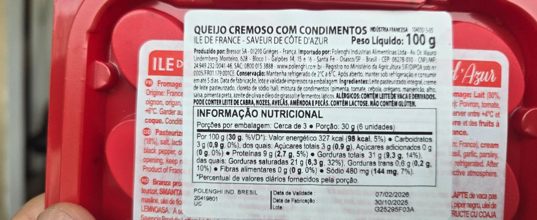 Queijo Cremoso com Condimentos Ile de France - Saveur de Côte D'Azur