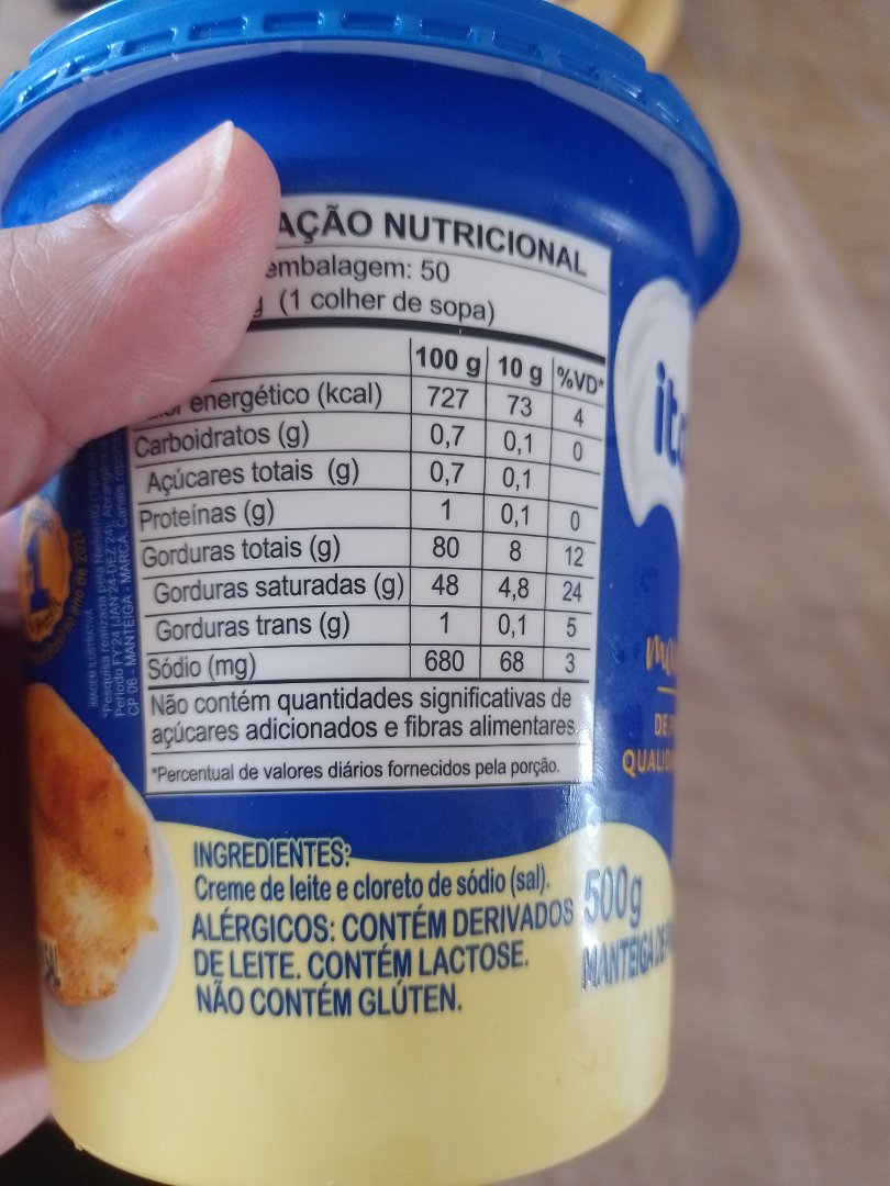 Manteiga Itambé com Sal