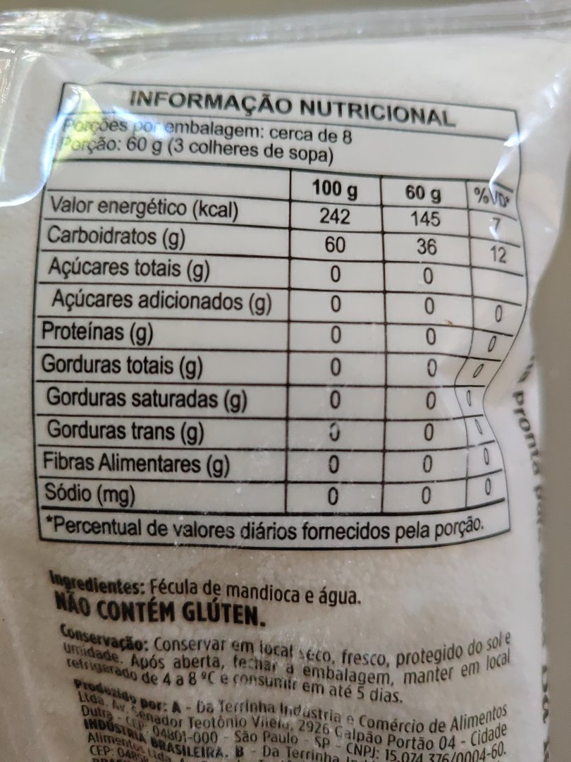 Goma de Mandioca (Tapioca) - Da Terrinha