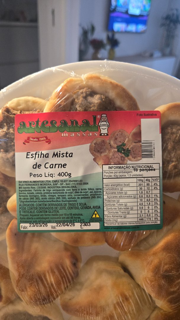 Esfiha Mista de Carne Artesanal Massas