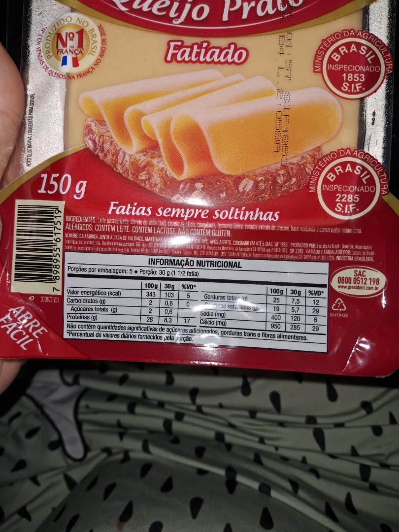 Queijo Prato Fatiado