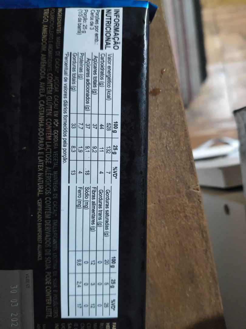 Chocolate Meio Amargo ou Amargo