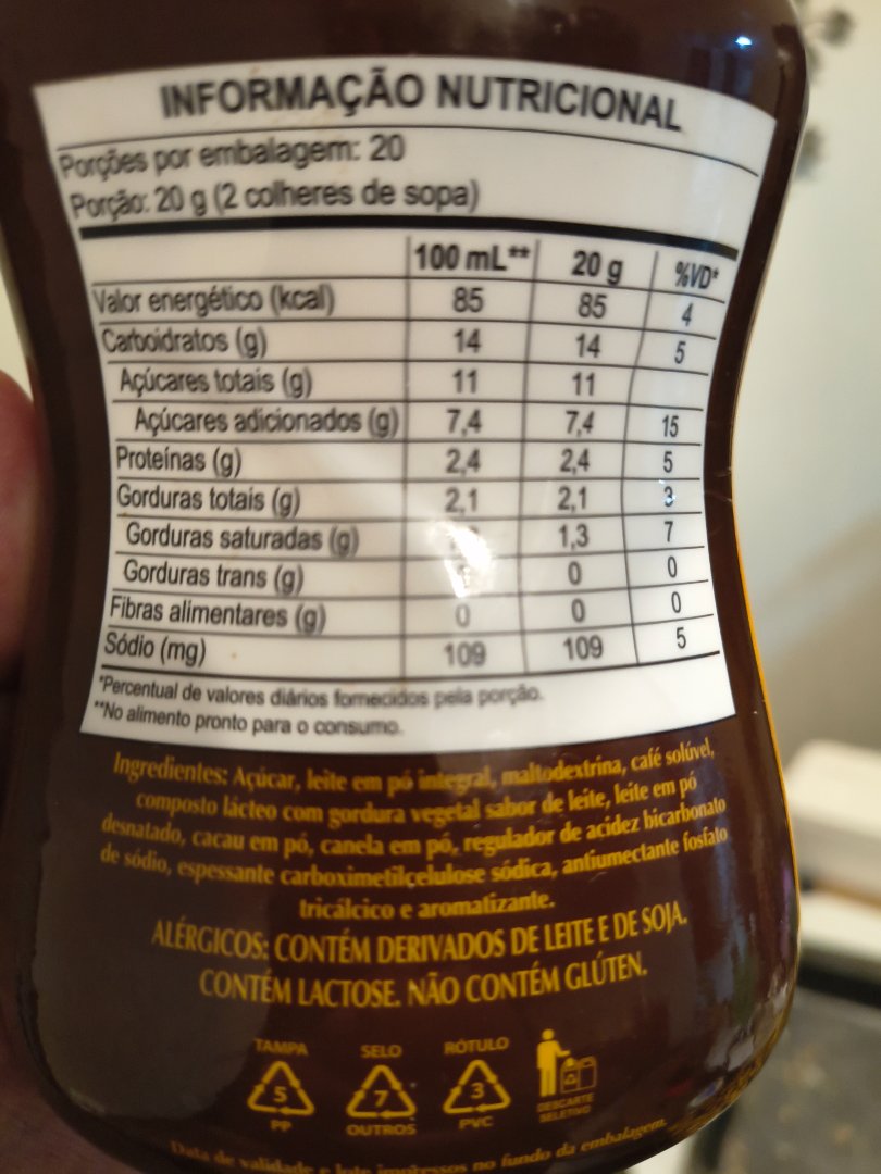 Mistura para Bebida de Café e Chocolate (Cappuccino)