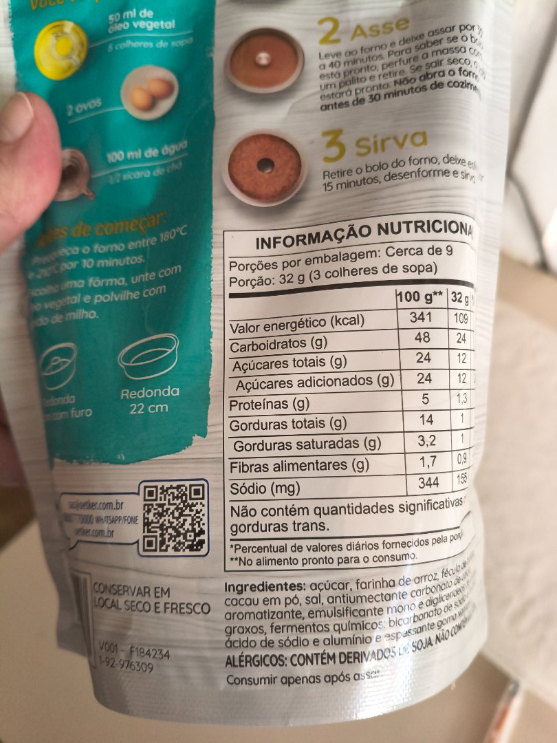 Mistura para Bolo de Chocolate Dr. Oetker (Sem Glúten)