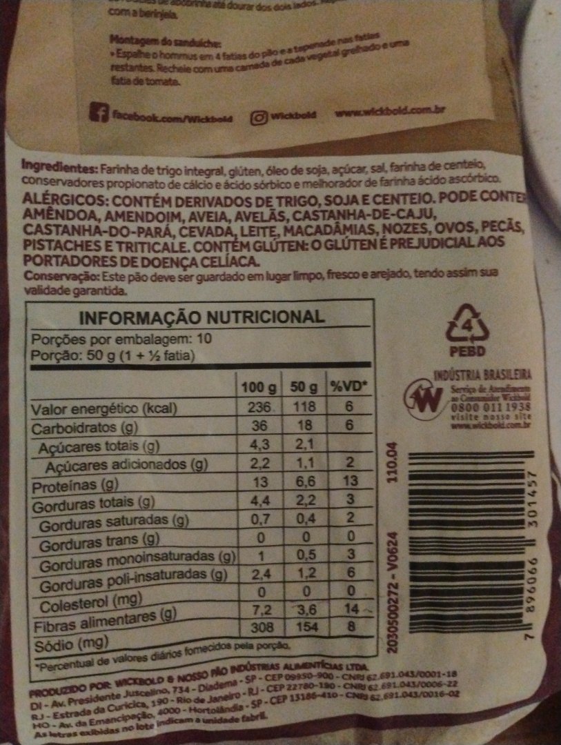 Pão Integral Wickbold