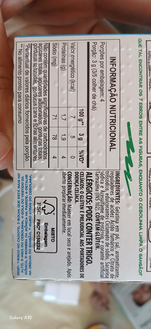 Gelatina em Pó Diet