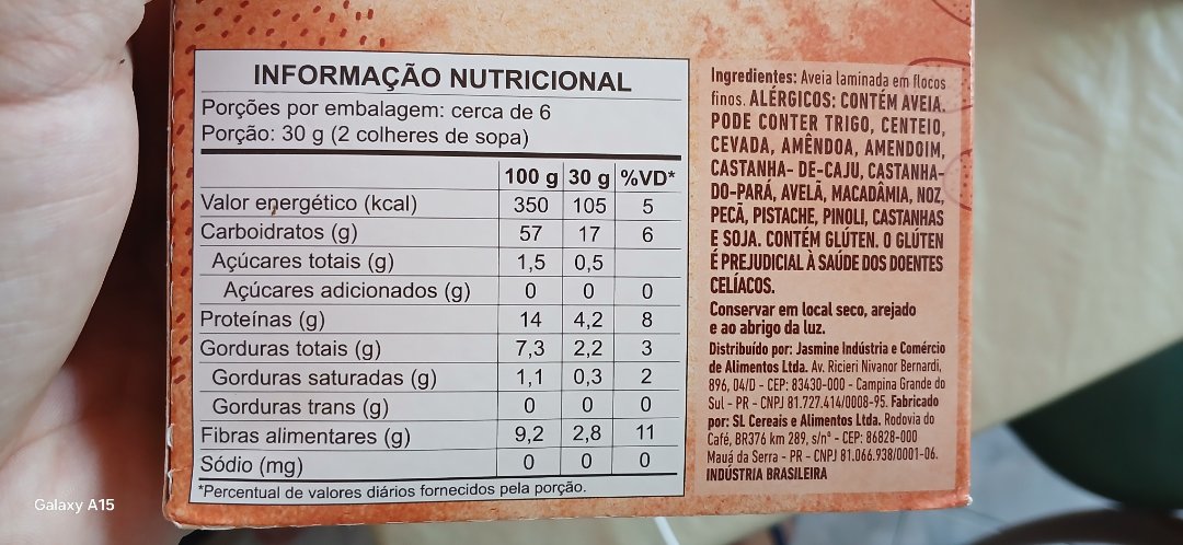 Aveia Laminada em Flocos Finos Jasmine