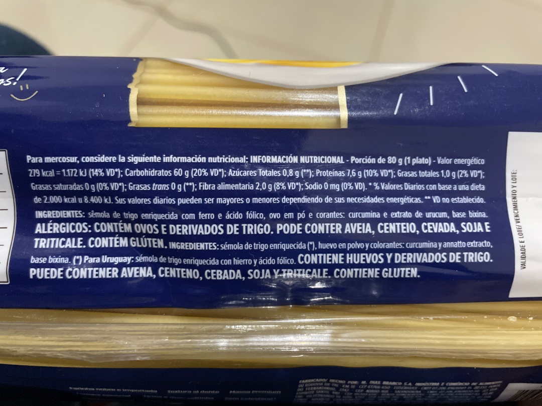 Macarrão de Sêmola com Ovos
